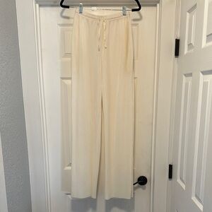 Showpo Cream Pleated Trousers Set w/tags